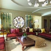118平中式风格住宅欣赏客厅设计图