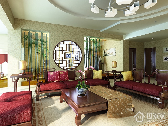 118平中式风格住宅欣赏客厅设计图