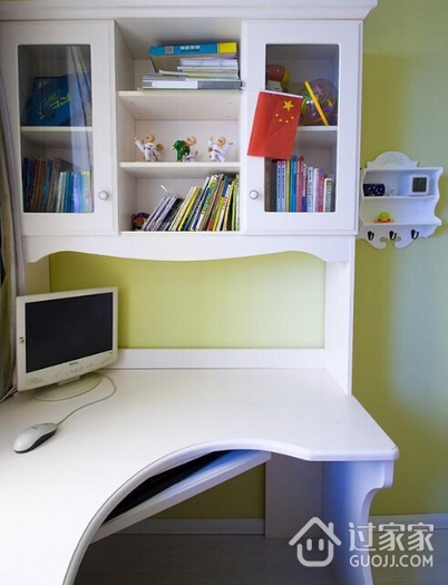 混搭书房书桌架效果图 精致家居生活