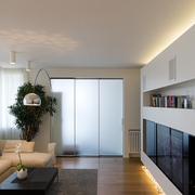 现代白色110公寓欣赏客厅设计