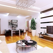 76平白色现代两居室欣赏客厅设计
