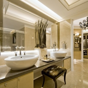 145平白色欧式四居室欣赏洗手间