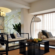 110平静谧新中式住宅欣赏客厅设计