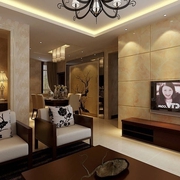 112平新中式风格住宅欣赏客厅设计