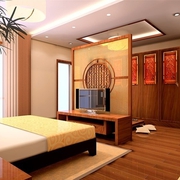 中式风格案例效果图欣赏卧室