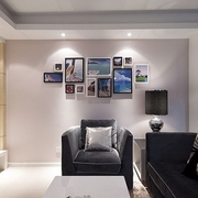 时尚现代三居室欣赏客厅照片墙
