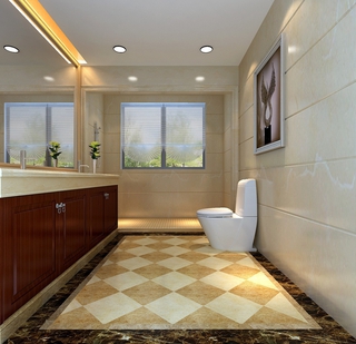 新中式风格三居住宅欣赏卫生间效果