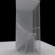现代设计效果图楼梯模型效果图