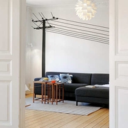 客厅个性电线杆装饰图