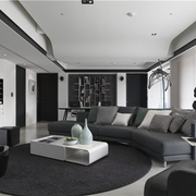 黑白现代风装修效果图客厅图片