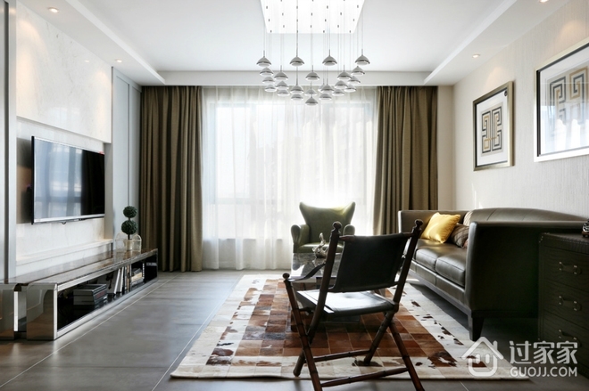 120平现代舒适三居欣赏客厅设计
