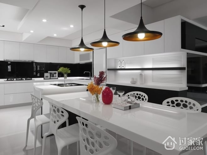 黑白时尚幸福现代住宅欣赏厨房设计