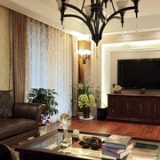 美式风格三居室客厅装饰效果图