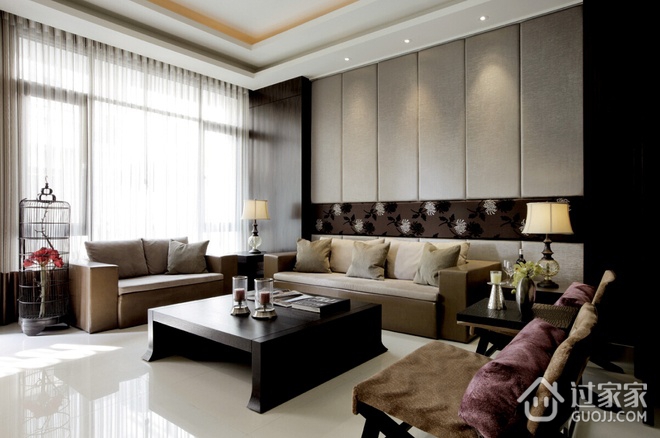 新中式效果图住宅欣赏客厅设计