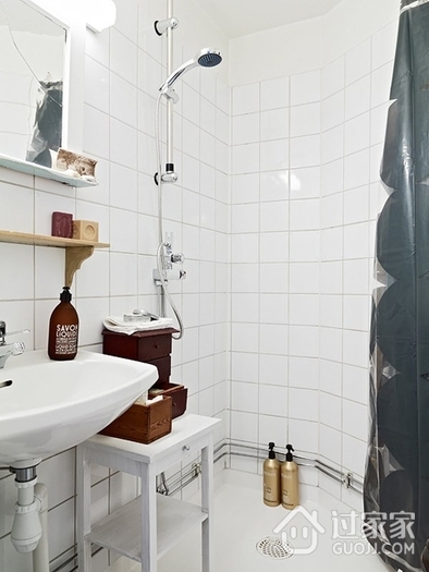 57平白色北欧一居室欣赏洗手间