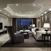 新古典白色典雅效果图欣赏客厅陈设