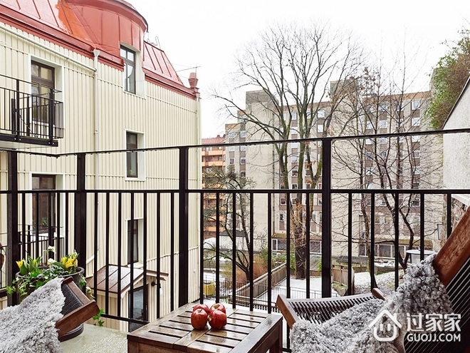 78平通透明亮北欧住宅欣赏阳台