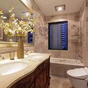 125平美式复式住宅欣赏洗手间