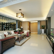 新中式亮丽三居欣赏客厅设计