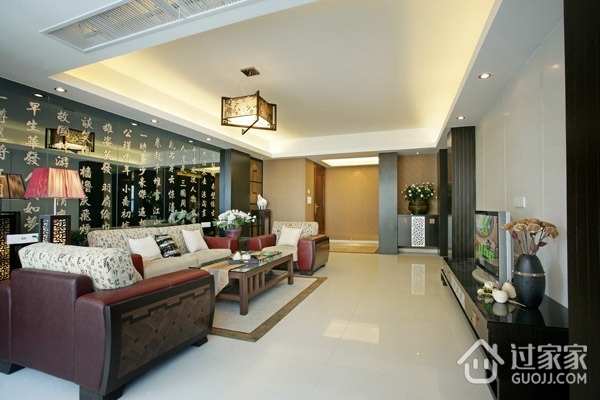 新中式亮丽三居欣赏客厅设计
