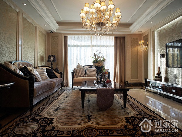 欧式风格效果图案例欣赏客厅设计