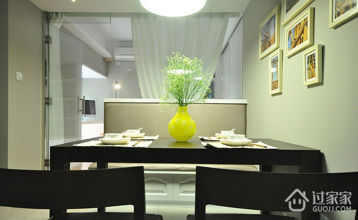 64平清爽两居室欣赏餐厅餐桌设计