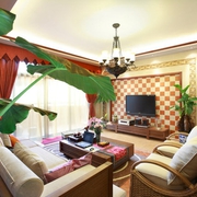 绚丽色彩东南亚住宅欣赏客厅全景