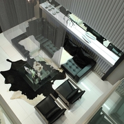 现代复式豪宅客厅俯视效果图设计