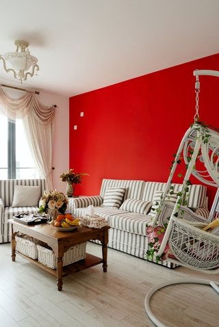 浪漫地中海风格设计沙发背景墙