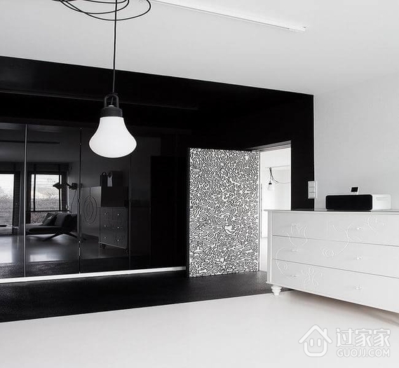 黑白现代一居室欣赏厨房效果