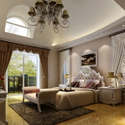 欧式风格装修效果设计卧室全景