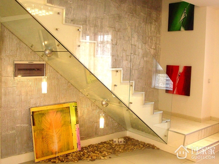 现代风玻璃楼梯
