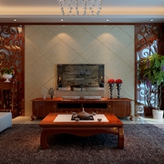 120平新中式住宅欣赏客厅设计