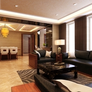130平新中式住宅欣赏客厅