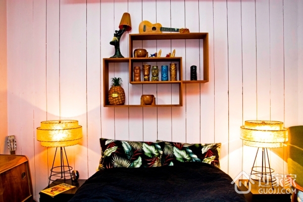 大胆用色的北欧一居室欣赏卧室陈设