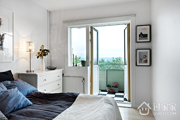 41平白色北欧住宅欣赏卧室效果