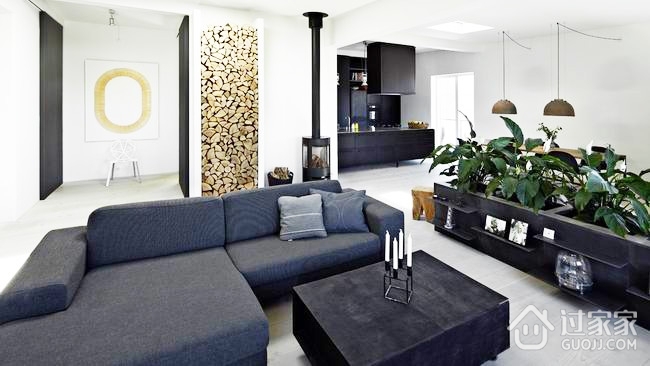 现代黑白公寓设计欣赏客厅