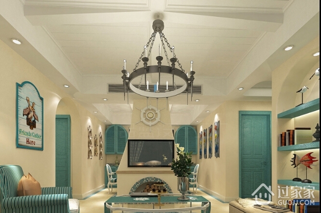 86平地中海温馨住宅欣赏客厅设计
