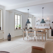 115平北欧白色复式住宅欣赏餐厅设计