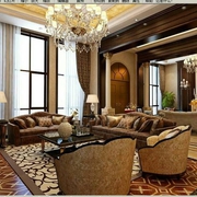 欧式古典大宅设计欣赏客厅效果