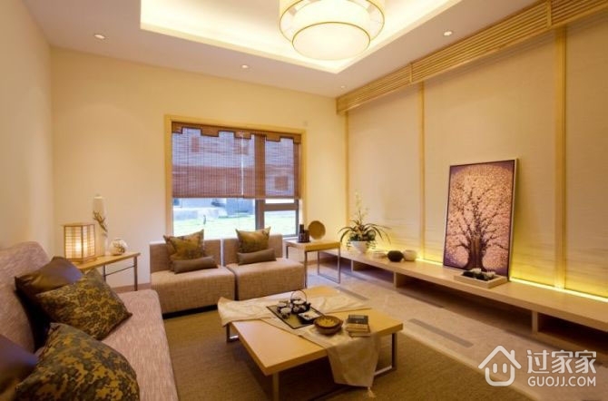日式风格复式效果图设计赏析客厅全景