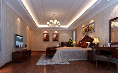 新中式风格三居住宅欣赏卧室设计