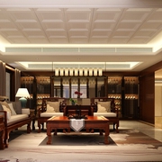 122平中式风格三居室欣赏客厅设计