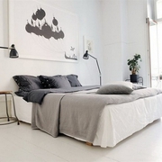白色舒适北欧复式欣赏卧室