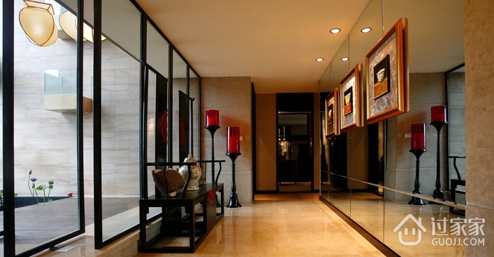 新中式风住宅效果图走廊设计