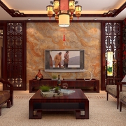 中式风格舒适两居欣赏客厅