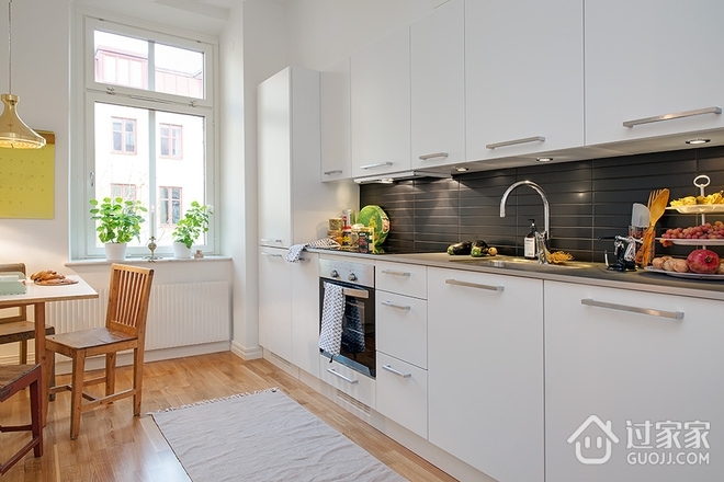 98平白色北欧住宅欣赏厨房