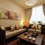 116平温馨新中式住宅欣赏客厅设计