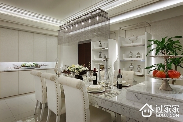 美式奢华空间效果图欣赏客厅餐厅设计图