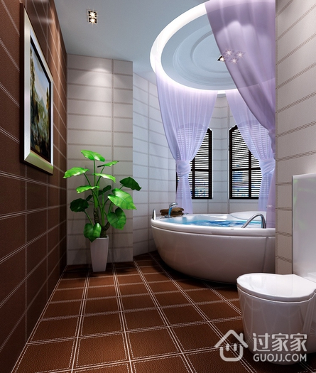 新中式风格住宅效果图欣赏卫生间